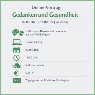 Online-Vortrag: Einfluss von Gedanken auf die Gesundheit